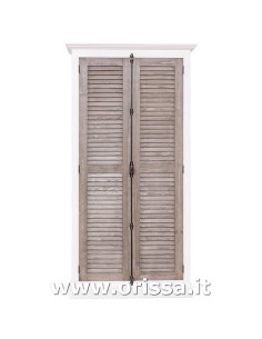 Armadio dispensa stile country con due ante a persiana legno colorato o naturale MS617