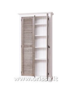 Armadio dispensa stile country con due ante a persiana legno colorato o naturale MS617 2