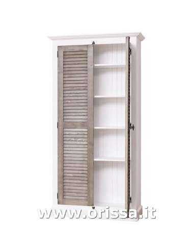 Armadio dispensa stile country con due ante a persiana legno colorato o naturale MS617