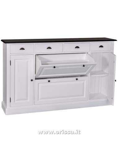 Scarpiera country in legno colorato MS472