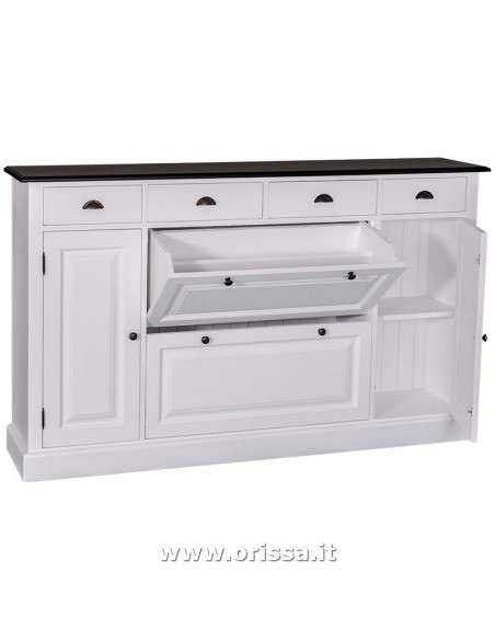 Scarpiera country in legno colorato MS472