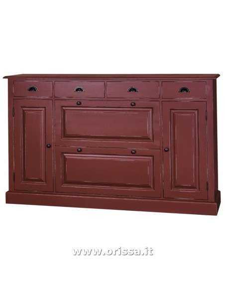 Scarpiera country in legno colorato MS472