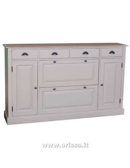 Scarpiera country in legno colorato MS472