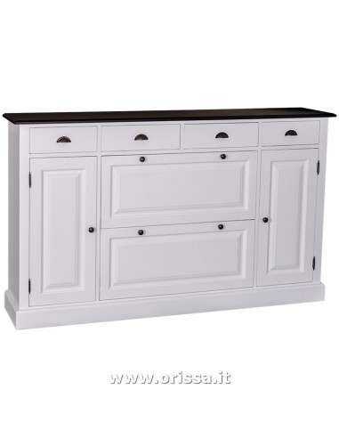 Scarpiera country in legno colorato MS472