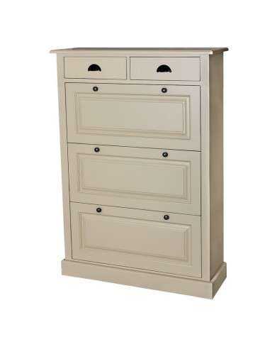 Scarpiera 3 ante e 2 cassetti country in legno colorato MS415