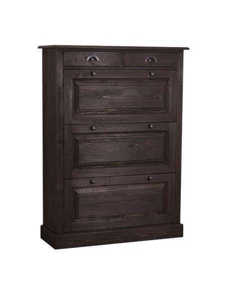Scarpiera 3 ante e 2 cassetti country in legno colorato MS415