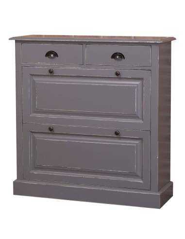 Scarpiera 2 ante e 2 cassetti country in legno colorato MS358