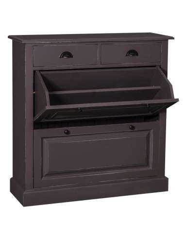 Scarpiera 2 ante e 2 cassetti country in legno colorato MS358
