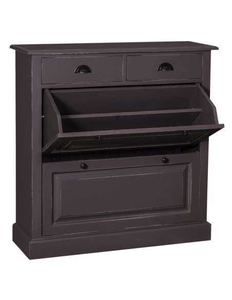 Scarpiera 2 ante e 2 cassetti country in legno colorato MS358