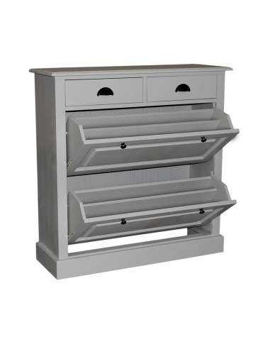 Scarpiera 2 ante e 2 cassetti country in legno colorato MS358