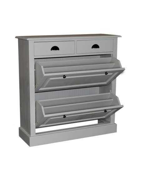Scarpiera 2 ante e 2 cassetti country in legno colorato MS358
