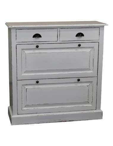 Scarpiera 2 ante e 2 cassetti country in legno colorato MS358