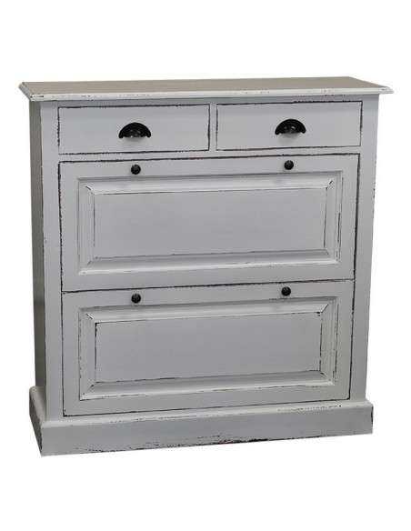 Scarpiera 2 ante e 2 cassetti country in legno colorato MS358