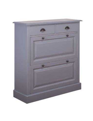Scarpiera 2 ante e 2 cassetti country in legno colorato MS358
