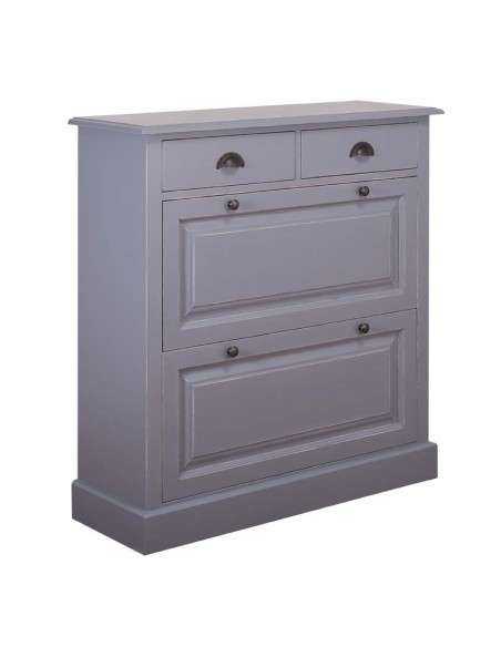Scarpiera 2 ante e 2 cassetti country in legno colorato MS358
