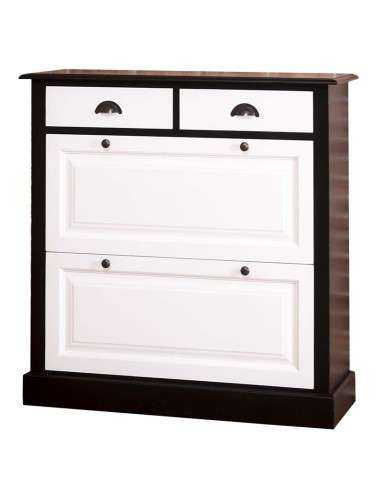 Scarpiera 2 ante e 2 cassetti country in legno colorato MS358