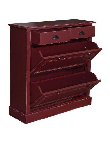 Scarpiera 2 ante e 2 cassetti country in legno colorato MS358