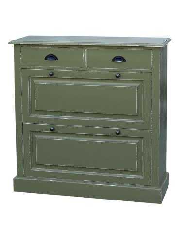 Scarpiera 2 ante e 2 cassetti country in legno colorato MS358