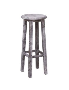 Sgabello in legno con poggia piedi stile country MS625