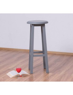Sgabello in legno con poggia piedi stile country MS625 2