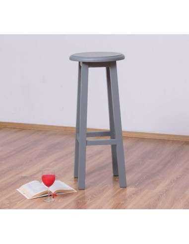 Sgabello in legno con poggia piedi stile country MS625