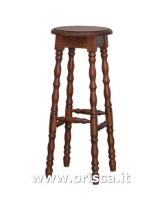 sgabello rotondo in legno colorato stile country MS655