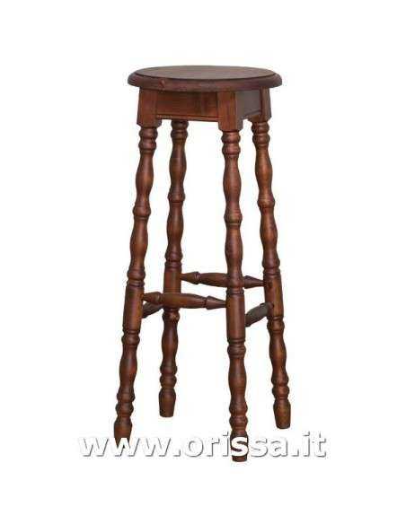 sgabello rotondo in legno colorato stile country MS655