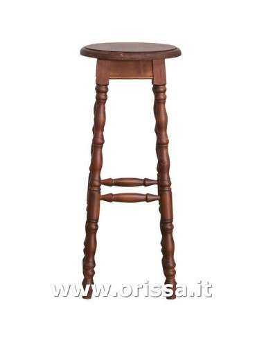 sgabello rotondo in legno colorato stile country MS655