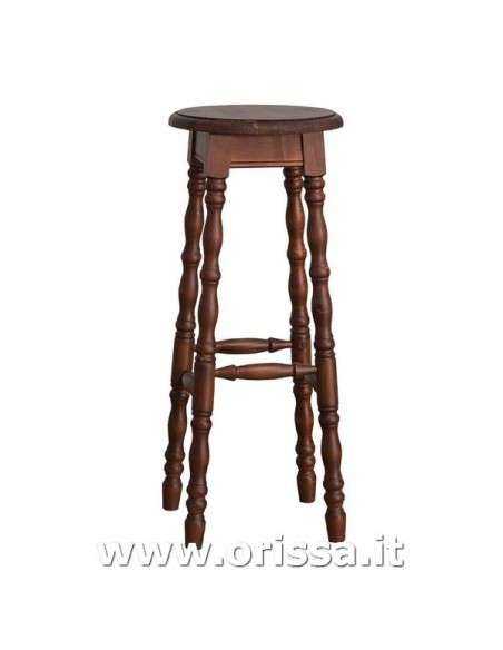 sgabello rotondo in legno colorato stile country MS655
