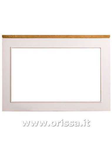 Cornice specchio con specchio in legno di pino stile country  MS639
