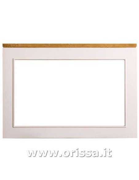 Cornice specchio con specchio in legno di pino stile country  MS639