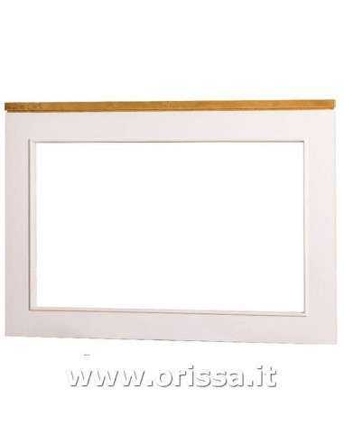 Cornice specchio con specchio in legno di pino stile country  MS639
