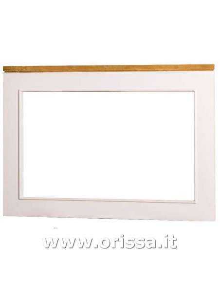 Cornice specchio con specchio in legno di pino stile country  MS639