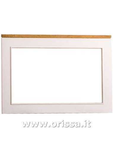 Cornice specchio con specchio in legno di pino stile country  MS639