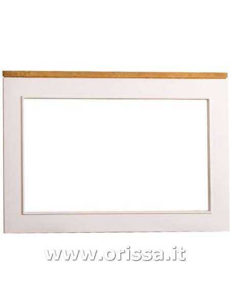 Cornice specchio con specchio in legno di pino stile country  MS639
