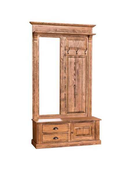 Mobile appendiabiti country legno con specchio MS539