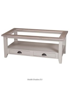 Tavolo da salotto piano in vetro con cassetti MS532