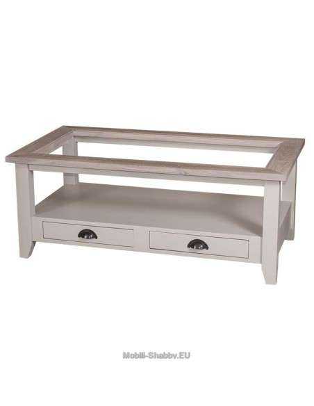 Tavolo da salotto piano in vetro con cassetti MS532