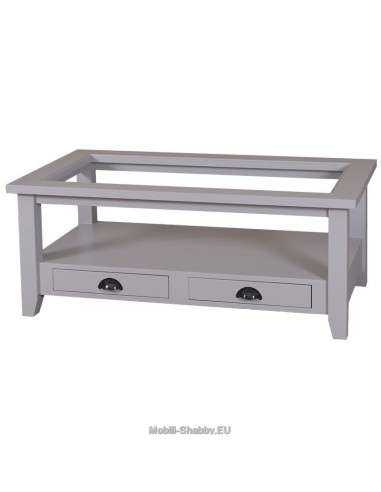Tavolo da salotto piano in vetro con cassetti MS532
