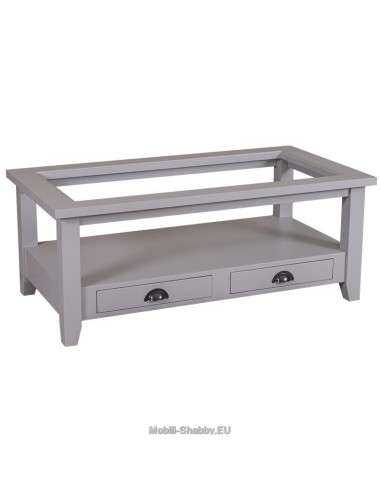 Tavolo da salotto piano in vetro con cassetti MS532