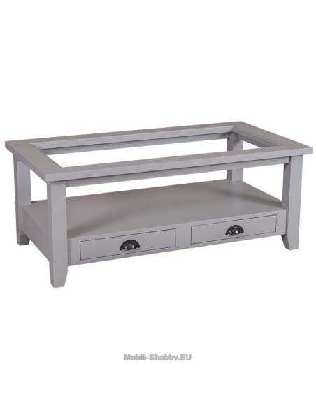 Tavolo da salotto piano in vetro con cassetti MS532