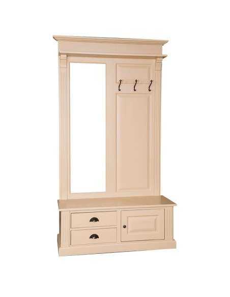 Mobile appendiabiti country legno con specchio MS539