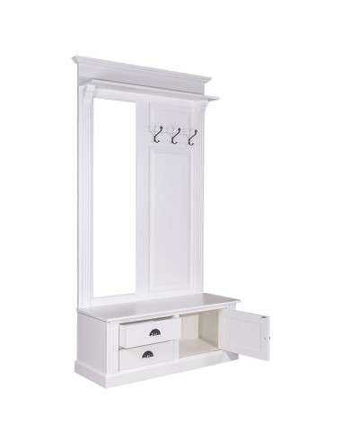 Mobile appendiabiti country legno con specchio MS539
