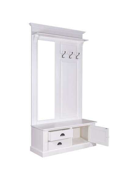Mobile appendiabiti country legno con specchio MS539