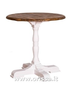 tavolo bistrot, tavolino bar gamba centrale stile nordico e country piano rotondo - MS673 2