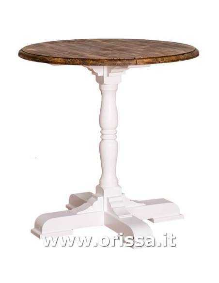 tavolo bistrot, tavolino bar gamba centrale stile nordico e country piano rotondo - MS673