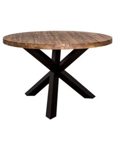 Tavolo rotondo con gamba centrale a XY in legno - MS677