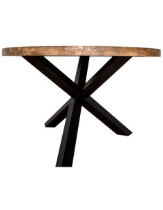 Tavolo rotondo con gamba centrale a XY in legno - MS677 2