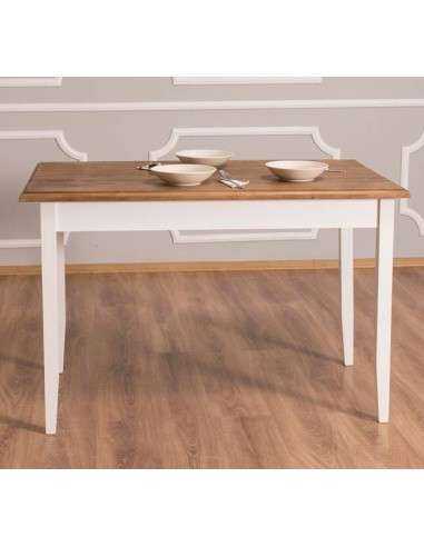 Tavolo da pranzo stile country chic 120cm legno MS659-120