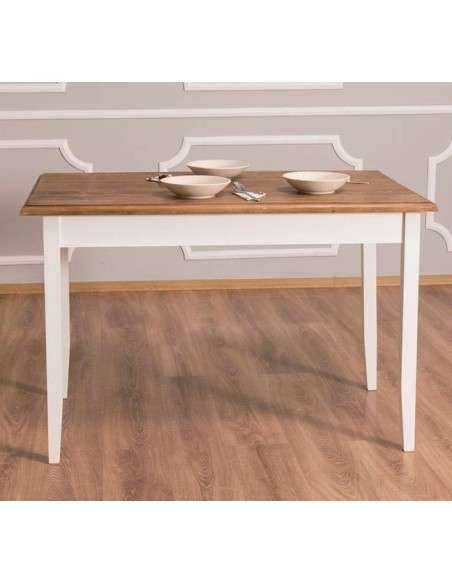 Tavolo da pranzo stile country chic 120cm legno MS659-120